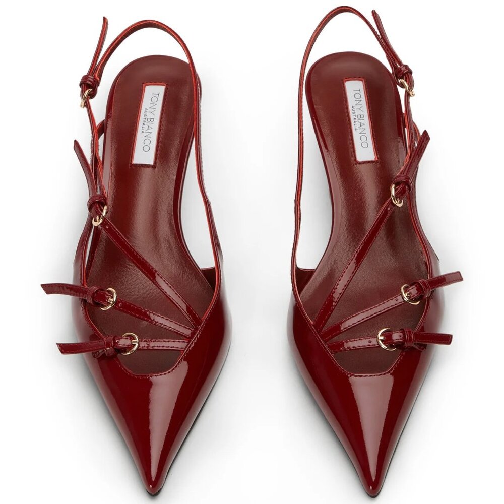 Tony Bianco koko bordeaux patent heels NWT
